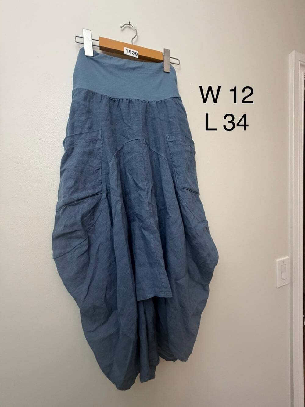 100 Linen Italian Balloon Midi Lagenlook Sorella by Papa Fashions w Skirt - Picture 10 of 10